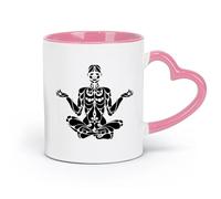 AYUEHBN ceramica Bicchieri per la casa Centro di meditazione Yoga Pose Lotus （11oz/320ml） Ufficio, casa, bar, lavabile in lavastoviglie e adatto al microonde Rosa