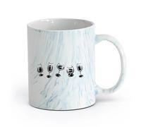 AYUEHBN ceramica Bicchieri per la casa Cocktail alcolici per feste con bicchieri da vino （11oz/320ml） Regalo per uomo o donna Blu marmo