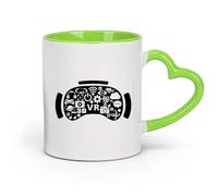 AYUEHBN ceramica Bicchieri per la casa Gadget per visore per realtà virtuale VR Media （11oz/320ml） Tazze da caffè per casa o lavoro Verde