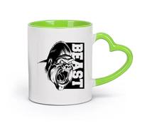 AYUEHBN ceramica Bicchieri per la casa Gorilla Bestia Animale Ruggito Scimmia （11oz/320ml） Caffè, tè, latte macchiato, latte, cacao, succhi di frutta e altre bevande calde Verde