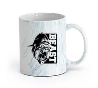 AYUEHBN ceramica Bicchieri per la casa Gorilla Bestia Animale Ruggito Scimmia （11oz/320ml） Caffè, tè, latte macchiato, latte, cacao, succhi di frutta e altre bevande calde Blu marmo