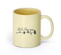 AYUEHBN ceramica Bicchieri per la casa Parole romantiche Ti amo Bocciolo di rosa （11oz/320ml） Cappuccino, latte macchiato, tè, espresso Beige