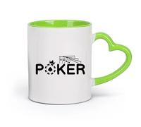 AYUEHBN ceramica Bicchieri per la casa Poker a quattro assi, carte da gioco, casinò Ace （11oz/320ml） per Tè, caffè e bevande calde Verde