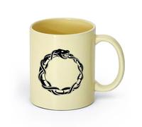 AYUEHBN ceramica Caffè e bevande calde Simbolo dell'infinito antico del serpente e del drago Ouroboros （11oz/320ml） per Tè, caffè e bevande calde Beige