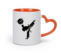 AYUEHBN ceramica Caffè e bevande calde Sport Atleta Combattente Arti Marziali Ragazzi Camera （11oz/320ml） Tazza da caffè per cappuccino, tè, latte, Arancione