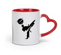 AYUEHBN ceramica Caffè e bevande calde Sport Atleta Combattente Arti Marziali Ragazzi Camera （11oz/320ml） Tazza da caffè per cappuccino, tè, latte, Rosso