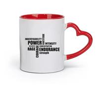 AYUEHBN ceramica Personalizzata Tazze Parole di motivazione sportiva Potenza Resistenza Rabbia Forza （11oz/320ml） Regalo per uomo o donna Rosso
