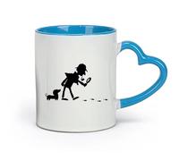 AYUEHBN ceramica Tazza da caffè Impronte del cane del detective Snoop dei cartoni animati （11oz/320ml） per espresso, set da tè Blu