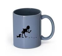 AYUEHBN ceramica Tazza da caffè Impronte del cane del detective Snoop dei cartoni animati （11oz/320ml） per espresso, set da tè Blu grigio