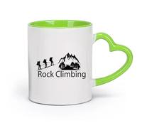 AYUEHBN ceramica Tazza da tè e caffè alla moda Alpinismo Arrampicata su roccia Sport estremi Montagne （11oz/320ml） Ottimo regalo per gli innamorati Verde