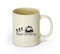AYUEHBN ceramica Tazza da tè e caffè alla moda Alpinismo Arrampicata su roccia Sport estremi Montagne （11oz/320ml） Ottimo regalo per gli innamorati Giallo chiaro