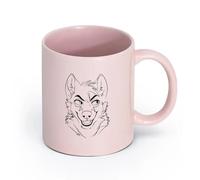 AYUEHBN ceramica Tazza da tè latte in porcellana Volpe animale, testa furba, mimica facciale （11oz/320ml） per ufficio per uomo e donna Rosa