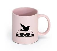 AYUEHBN ceramica Tazza originale Libro Biblioteca Sacra Bibbia Religioso Uccello Colomba （11oz/320ml） Un bel regalo di Natale Rosa