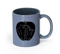 AYUEHBN ceramica Tazza per caffè, tè e cacao Bibbia Apple Adamo ed Eva Paradiso Amore （11oz/320ml） per latte, tè, cola, acqua Blu grigio