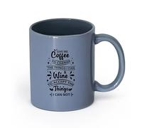 AYUEHBN ceramica Tazza per caffè, tè e cacao Dammi citazioni di calligrafia per la caffetteria （11oz/320ml） e bevande calde, espresso Blu grigio