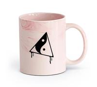 AYUEHBN ceramica Tazza per casa e ufficio Simbolo Yin Yang Buddismo Triangolo Geometrico （11oz/320ml） Regalo per uomo o donna Rosa marmo
