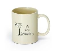 AYUEHBN ceramica Tazza, tazza da caffè/tè Ora del cocktail Sono le cinque da qualche parte citazione Margarita m （11oz/320ml） per uomo e donna Giallo chiaro