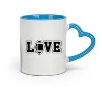 AYUEHBN ceramica Tazze bianche Amo il gioco di squadra di calcio, lo sport con la palla, la stanza dei ragazzi （11oz/320ml） per casa e ufficio Blu