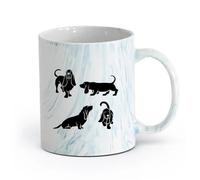 AYUEHBN ceramica Tazze con manico comodo Collezione di animali domestici bassotti con orecchie grandi Dood Boy （11oz/320ml） per ufficio, casa Blu marmo