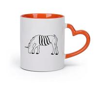 AYUEHBN ceramica Tazze da caffè bianca Fiaba di unicorno e pony animale （11oz/320ml） Caffè, tè, latte macchiato, latte, cacao, succhi di frutta e altre bevande calde Arancione