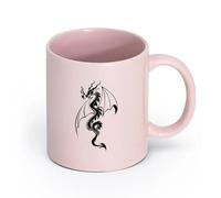 AYUEHBN ceramica Tazze da caffè bianca Fiaba fantasy del drago sputafuoco （11oz/320ml） Regalo divertente per amanti del caffè, migliori amici, colleghi e amici Rosa