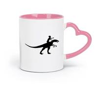 AYUEHBN ceramica Tazze da caffè bianca Ragazzo che cavalca un dinosauro （11oz/320ml） Ufficio, casa, bar, lavabile in lavastoviglie e adatto al microonde Rosa