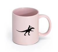 AYUEHBN ceramica Tazze da caffè bianca Ragazzo che cavalca un dinosauro （11oz/320ml） Ufficio, casa, bar, lavabile in lavastoviglie e adatto al microonde Rosa