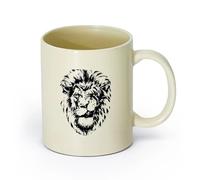 AYUEHBN ceramica Tazze da caffè con manico Idea per la casa con caverna per uomini africani e sorriso di leone （11oz/320ml） Ristorante, ufficio Giallo chiaro