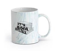 AYUEHBN ceramica Tazze da caffè in porcellana Libri Citazione Biblioteca Amante dei Libri Sala Lettura （11oz/320ml） per espresso, set da tè Blu marmo