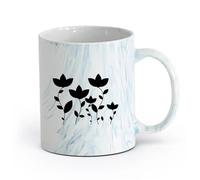 AYUEHBN ceramica Tazze da caffè, tazze da tè e caffè Bellissimo giardino fiorito naturale （11oz/320ml） Regalo divertente per amanti del caffè, migliori amici, colleghi e amici Blu marmo