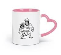 AYUEHBN ceramica Tazze da caffè, tazze da tè e caffè Elmo con ascia barbaro guerriero fantasy orco （11oz/320ml） per Tè, caffè e bevande calde Rosa