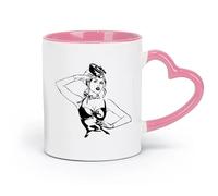 AYUEHBN ceramica Tazze da tè, caffè e cioccolata calda Bellissima ragazza pin-up sexy, hostess （11oz/320ml） Perfetto per cucine, ristoranti e bar, ottima idea regalo Rosa