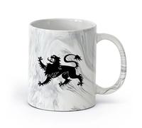 AYUEHBN ceramica Tazze da tè, caffè e cioccolata calda Leone araldico Animale Medioevo （11oz/320ml） Regalo divertente per amanti del caffè, migliori amici, colleghi e amici Nero marmo