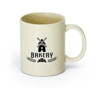 AYUEHBN ceramica Tazze da tè, caffè e cioccolata calda Pane croissant fresco di Mill Bakery Shop House （11oz/320ml） e adatte al microonde Giallo chiaro