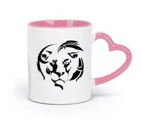 AYUEHBN ceramica Tazze da tè, caffè e cioccolata calda Testa di leone Re Animale Africa Criniera （11oz/320ml） Tazze da caffè per casa o lavoro Rosa