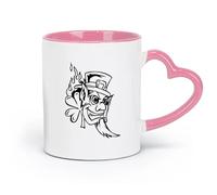 AYUEHBN ceramica Tazze e tazzine alla moda Testa di Leprechaun Irlanda Mito Irlandese Fantasia （11oz/320ml） Cappuccino, latte macchiato, tè, espresso Rosa