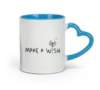 AYUEHBN ceramica Tazze in gres per caffè, tè, Esprimi un desiderio: fiore di tarassaco, romantico e ispiratore （11oz/320ml） per casa o lavoro Blu