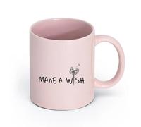 AYUEHBN ceramica Tazze in gres per caffè, tè, Esprimi un desiderio: fiore di tarassaco, romantico e ispiratore （11oz/320ml） per casa o lavoro Rosa