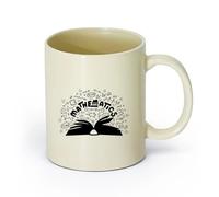 AYUEHBN ceramica Tazze in gres per caffè, tè, Libro di simboli matematici per la scuola di matematica per adolescenti （11oz/320ml） per espresso Giallo chiaro