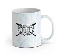 AYUEHBN ceramica Tazze in gres per caffè, tè, Pezzi di combattimento a pugni, potenza dei colpi a catena （11oz/320ml） per espresso, set da tè Blu marmo