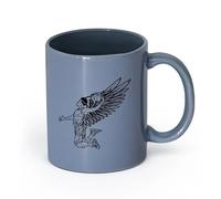 AYUEHBN ceramica Tazze per caffè, latte e tè Giocatore di pallacanestro con le ali （11oz/320ml） Cappuccino, latte macchiato, tè, espresso Blu grigio