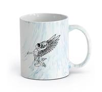 AYUEHBN ceramica Tazze per caffè, latte e tè Giocatore di pallacanestro con le ali （11oz/320ml） Cappuccino, latte macchiato, tè, espresso Blu marmo