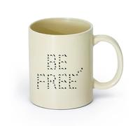 AYUEHBN ceramica Tazze per caffè, latte e tè Lettering Be Free Flying Birds Patterns Frase （11oz/320ml） e adatte al microonde Giallo chiaro