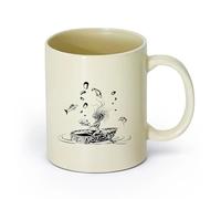 AYUEHBN ceramica Tazze per caffè, latte e tè Ragazza Fantasia Pesce Sogno Fiaba Acqua Barca （11oz/320ml） Regalo per uomo o donna Giallo chiaro