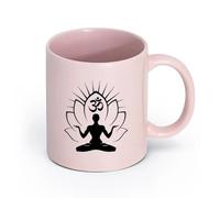 AYUEHBN ceramica Tazze per caffè, latte e tè Yoga Om Meditazione Mantra Veda indù （11oz/320ml） Tazza da caffè per cappuccino, tè, latte, Rosa
