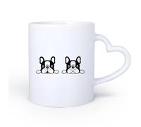 AYUEHBN Manico in ceramica a forma di cuore Tazza da caffè elegante Cuccioli di cane Animali domestici Asilo nido per animali 11oz/320ml per tè, cioccolata calda