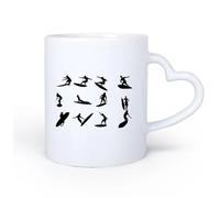 AYUEHBN Manico in ceramica a forma di cuore Tazza in ceramica per caffè, tè e cacao Sport acquatici estremi Surf Surf Tavola da surf 11oz/320ml Ottimo regalo per gli innamorati