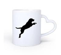 AYUEHBN Manico in ceramica a forma di cuore Tazze da caffè, tazze da tè e caffè Gioco di animali domestici per cuccioli e cani 11oz/320ml Ideale per casa e ufficio