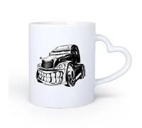 AYUEHBN Manico in ceramica a forma di cuore Tazze da tè e caffè Giocattolo robot mostro dei cartoni animati con mascella e denti per auto 11oz/320ml per espresso