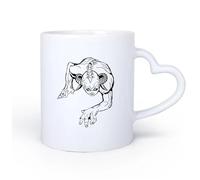 AYUEHBN Manico in ceramica a forma di cuore Tazze in ceramica per caffè, latte e tè Zombie Vampiro Demone Spaventoso Gotico 11oz/320ml Cappuccino, latte macchiato, tè, espresso